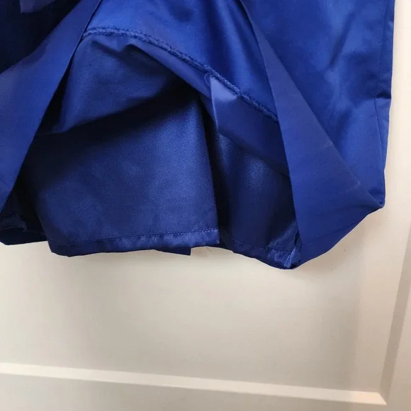 MILLY NY Italian Asymmetrical Peplum Sheath Dress Blue 2 Quiet Luxury Cocktail - Picture 5 of 15